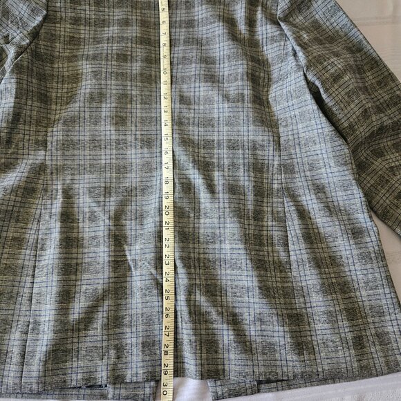 Grey/Blue plaid blazer - Picture 10 of 10